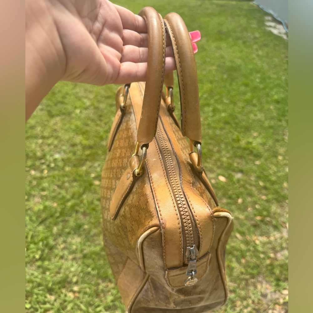 Celine Brown Monogram Boston-Style Top-Handle Bag - Picture 5 of 12